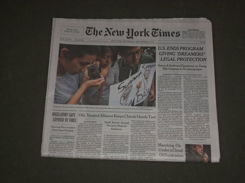 2017 SEP 6 NEW YORK TIMES - US. ENDS PROGRAM GIVING 'DREAMERS' LEGAL PROTECTION