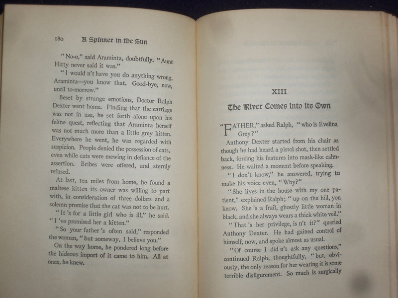 1906 A SPINNER IN THE SUN HARDCOVER BOOK BY MYRTLE REED - KD 9040