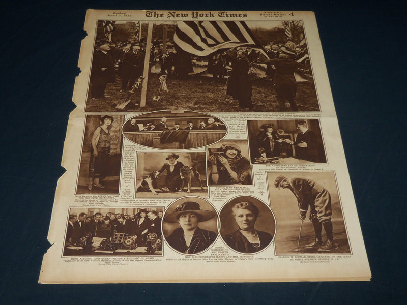 1922 APRIL 2 NEW YORK TIMES PICTURE SECTION NO. 4 & 5 - BABE RUTH - NT 8857