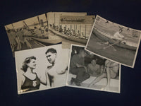 1930'S - 1970'S SWIMMING & ROWING WIRE PHOTOS LOT OF 12 - STAMPED - J 1796