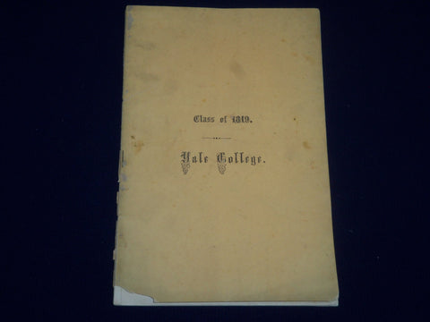 1861 YALE COLLEGE CLASS OF 1819 MEETING SOFTCOVER CATALOGUE - SP 2608