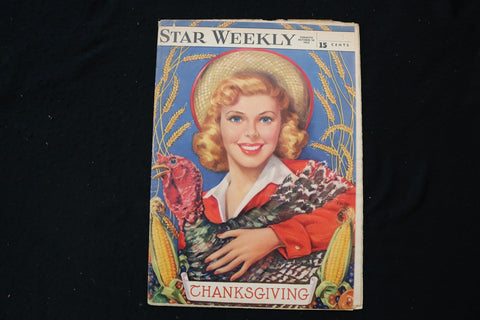 1953 OCTOBER 10 STAR WEEKLY MAGAZINE - THANKSGIVING COVER - E 26129