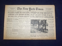 1943 AUG 14 NEW YORK TIMES - ALLIES TAKE RANDAZZO, SWEEP ON FOR MESSINA- NP 6550