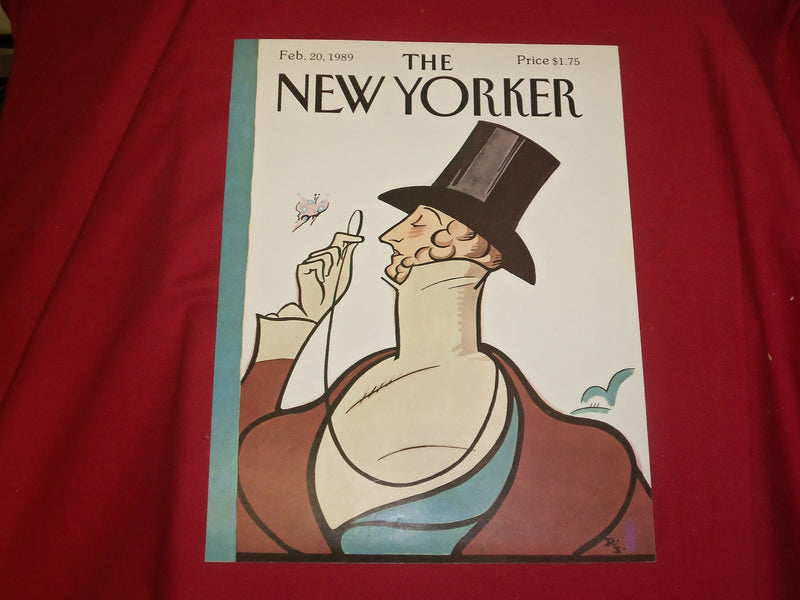 1989 FEBRUARY 20 NEW YORKER MAGAZINE FRONT COVER ONLY - GREAT ART FOR FRAMING