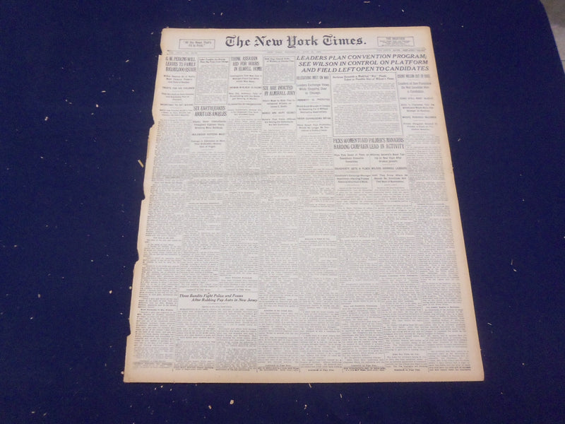 1920 JUNE 23 NEW YORK TIMES - LEADERS PLAN CONVENTION PROGRAM - NT 9123