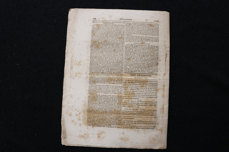 1831 THE REGISTER OF PENNSYLVANIA - LOT OF 2 - K 2479
