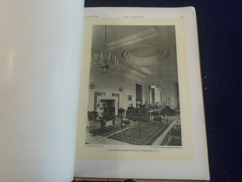 1930 DECEMBER THE ARCHITECT MAGAZINE - NICE COVER, MANY PLATES & PHOTOS- ST 7285