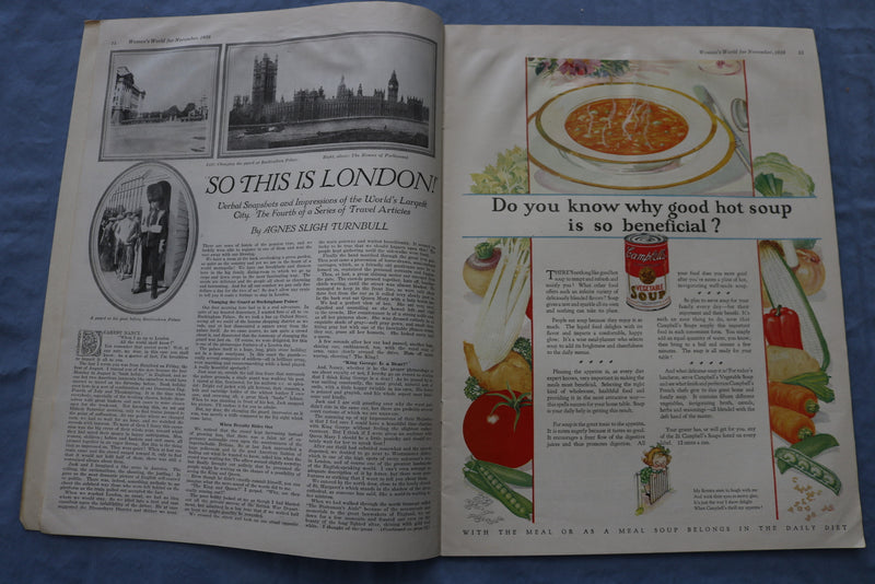 1928 NOVEMBER WOMAN'S WORLD MAGAZINE - ILLUSTRATIONS/STORIES/ADS - SP 4783T