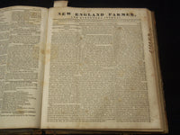 1835-1836 THE NEW ENGLAND FARMER & GARDENER'S JOURNAL BOUND VOLUME - KD 944K