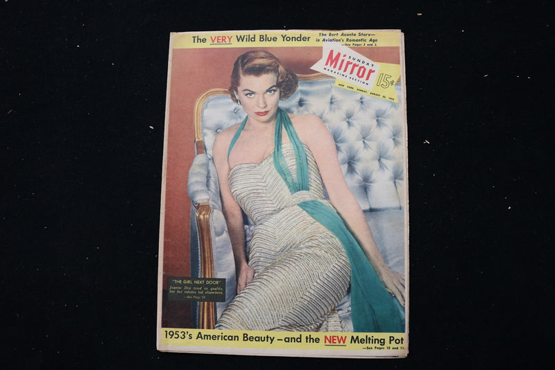 1953 AUGUST 23 SUNDAY MIRROR MAGAZINE - JOANNE DRU COVER - E 26291