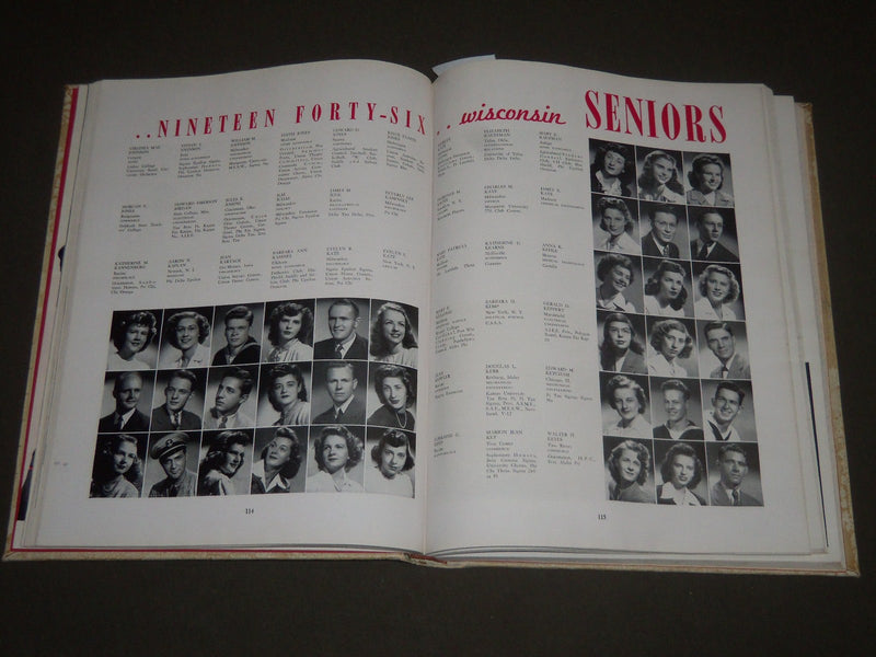 1946 THE BADGER UNIVERSITY OF WISCONSIN YEARBOOK - MADISON WI - PHOTOS - YB 1255