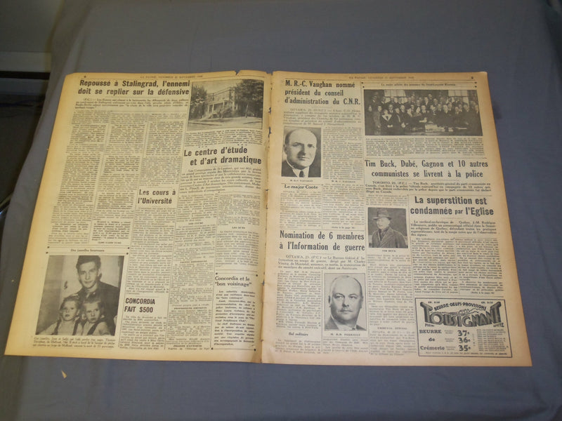 1942 SEP 25 LA PATRIE NEWSPAPER- ALLEMANDS SE REPLIENT SUR LA DEFENSIVE - FR2104