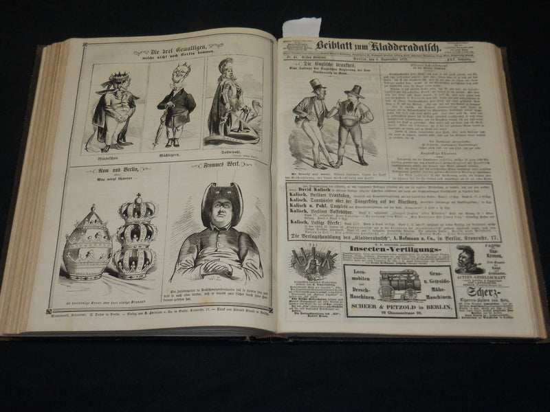 1872 KLADDERDATSCH ILLUSTRATED MAGAZINE BOUND VOLUME - GERMAN - KD 4349