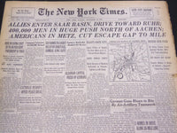 1944 NOV 19 NEW YORK TIMES - ALLIES ENTER SAAR BASIN, DRIVE TO RUHR - NT 4312
