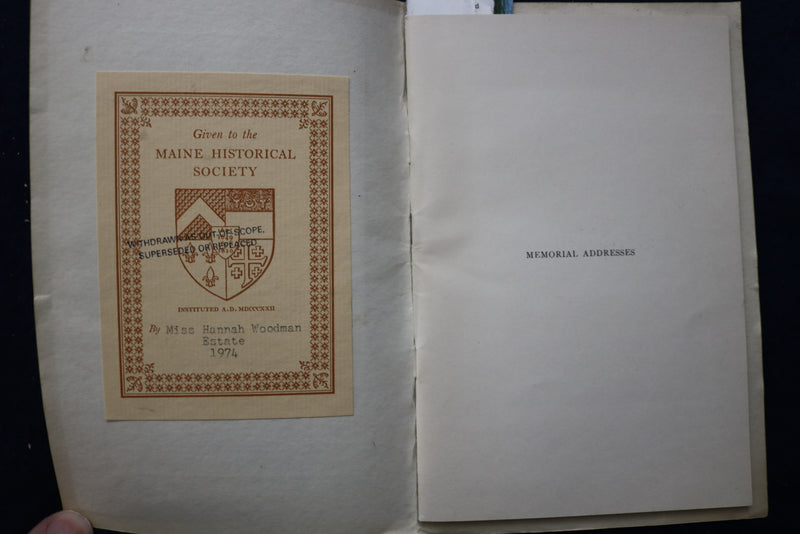 191 JANUARY BOWDOIN COLLEGE BULLETIN MEMORIAL BY WILLIAM DEWITT HYDE - K 842