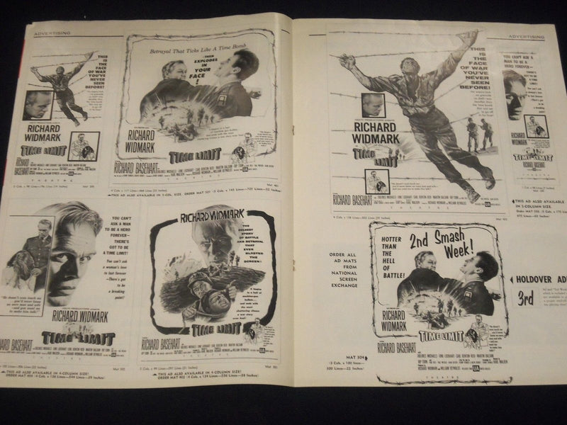 1957 TIME LIMIT MOVIE PRESS BOOK STARRING RICHARD WIDMARK & R. BASEHART - P 15