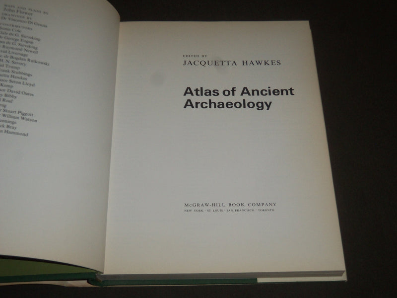 1975 ATLAS OF ANCIENT ARCHAEOLOGY BY JACQUETTA HAWKES BOOK - SECOND PRINT- I 954