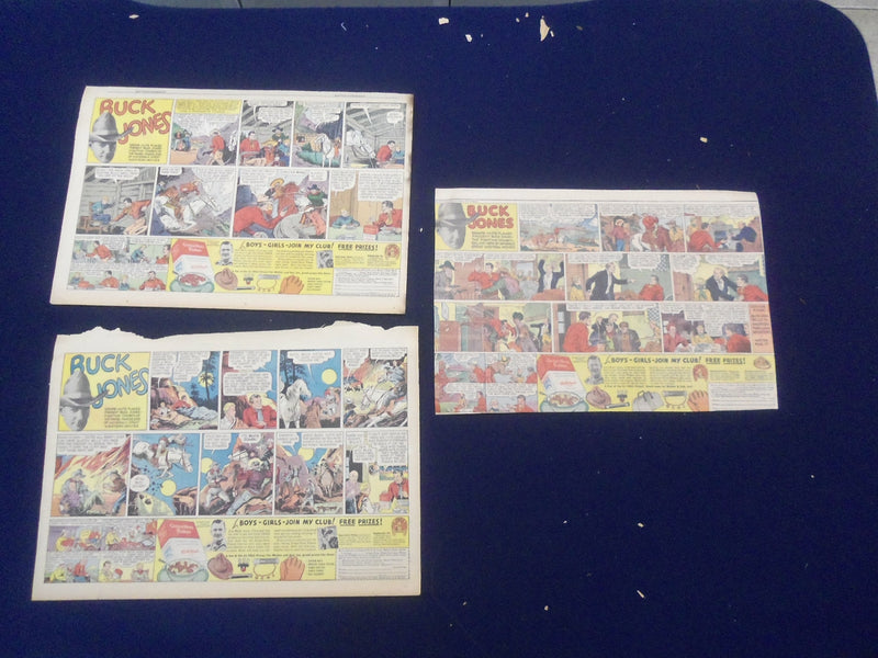 1937 BUCK JONES COLOR COMICS ADS - LOT OF 3 - NP 5257