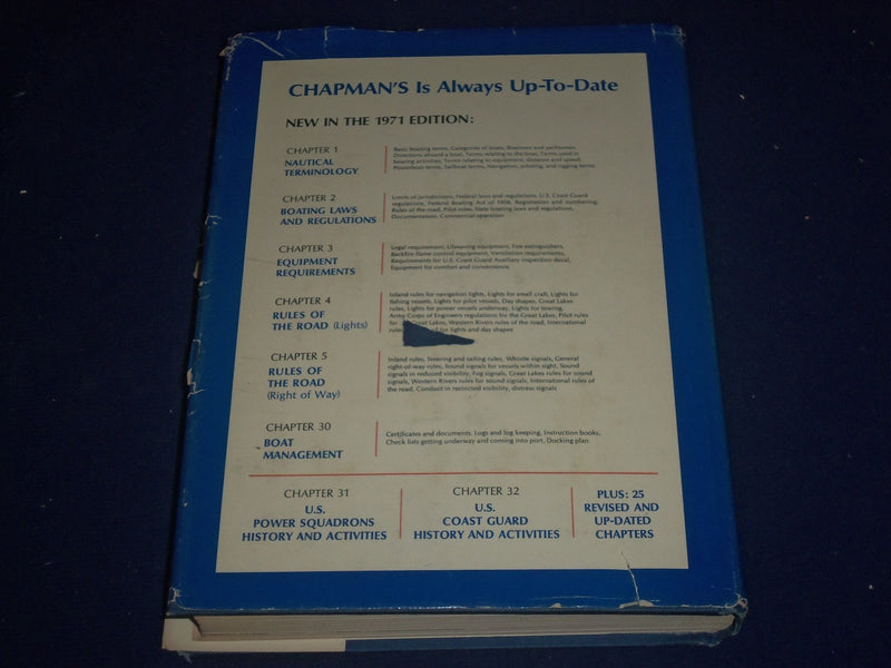 1971 PILOTING STEAMSHIP & SMALL BOAT HANDLING BOOK BY CHARLES CHAPMAN - KD 1869
