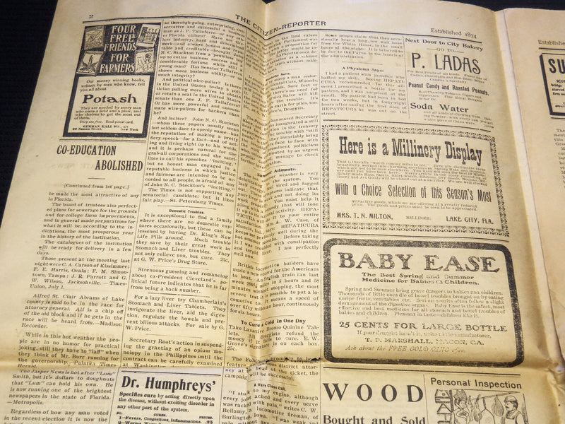 1903 JULY 3 THE CITIZEN REPORTER NEWSPAPER - LAKE CITY FLORIDA - NP 8957