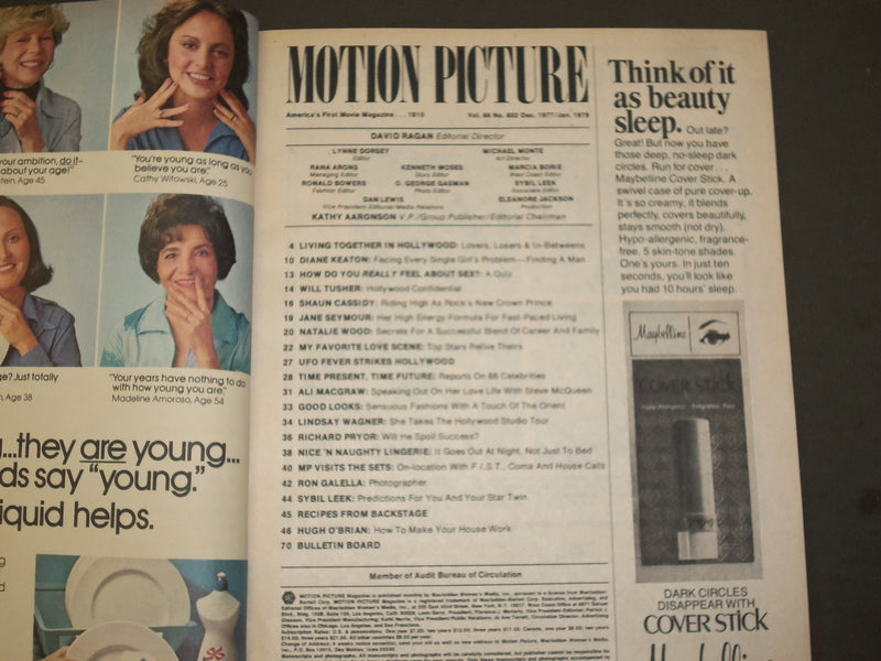 1977 DEC - 1978 JAN MOTION PICTURE MAGAZINE - NATALIE WOOD COVER - M 271