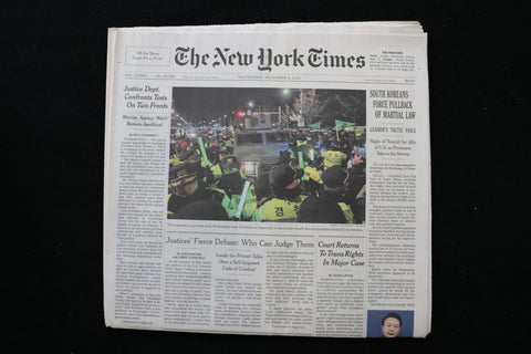 2024 DECEMBER 4 NEW YORK TIMES - SOUTH KOREANS FORCE PULLBACK OF MARTIAL LAW