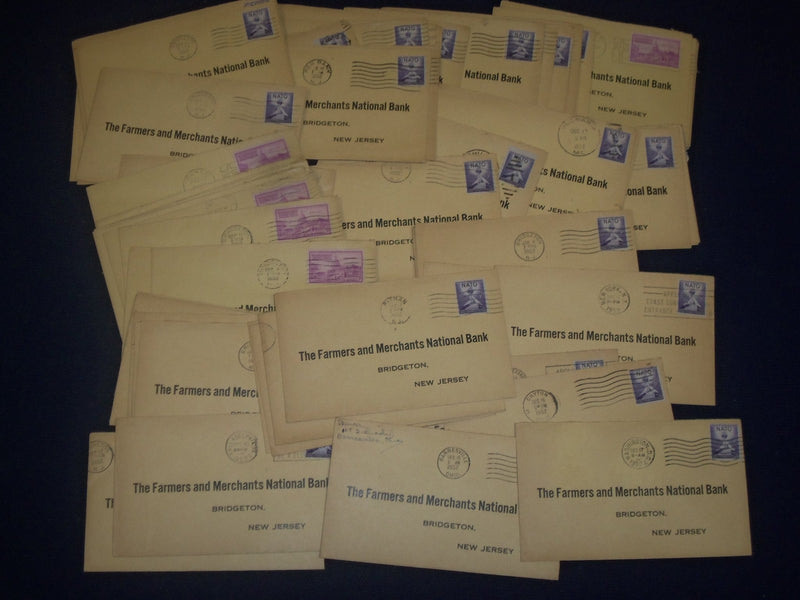 1950-1952 THE FARMERS & MERCHANTS NATIONAL BANK POSTAL COVER LOT OF 244 - O 2192