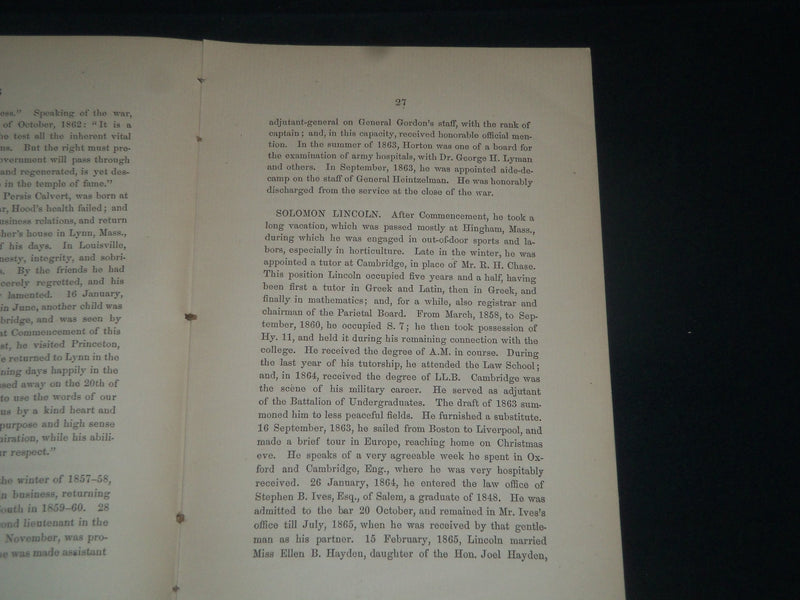 1857 THE CLASS OF 1857 IN HARVARD COLLEGE FIRST REPORT BOOK - CAMBRIDGE - J 3916