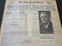 1940 JULY 18 NEW YORK TIMES - ROOSEVELT RENOMINATED ON FIRST BALLOT - NT 5912