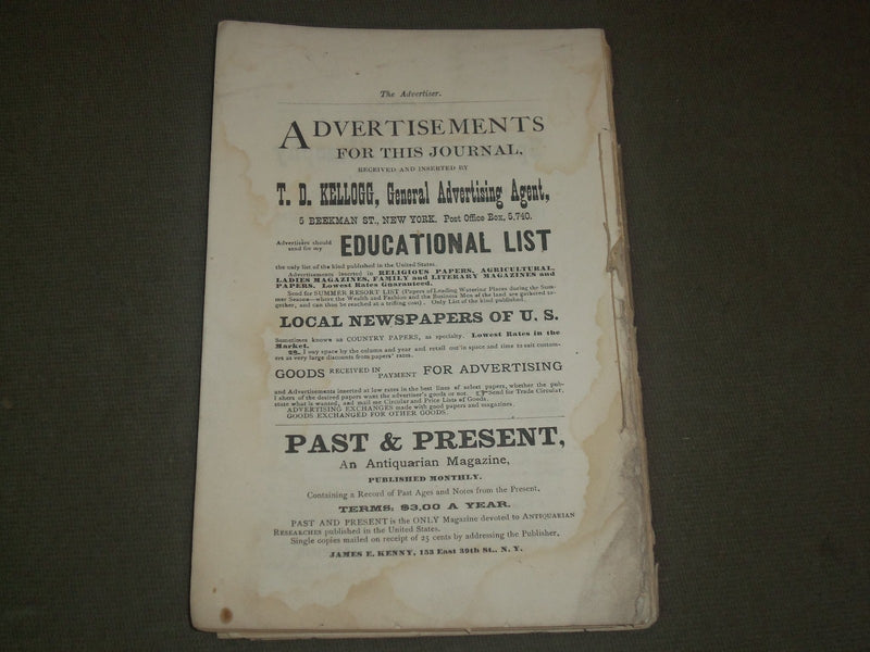 1875 AUGUST THE WESTERN MAGAZINE - LITERATURE, EDUCATION, & ART - ST 4450