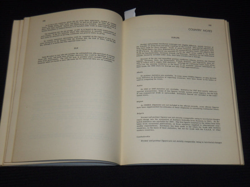 1948 YEARBOOK OF FOOD AND AGRICULTURE STATISTICS - TRADE - COMMERCE - KD 4505D