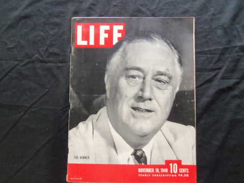 1940 NOVEMBER 18 LIFE MAGAZINE - FRANKLIN ROOSEVELT - L 209