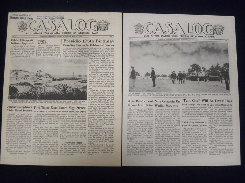1945 CASALOG CIVIL AFFAIR NEWSPAPER LOT OF 4 ISSUES - NICE PHOTOS - NP 1832