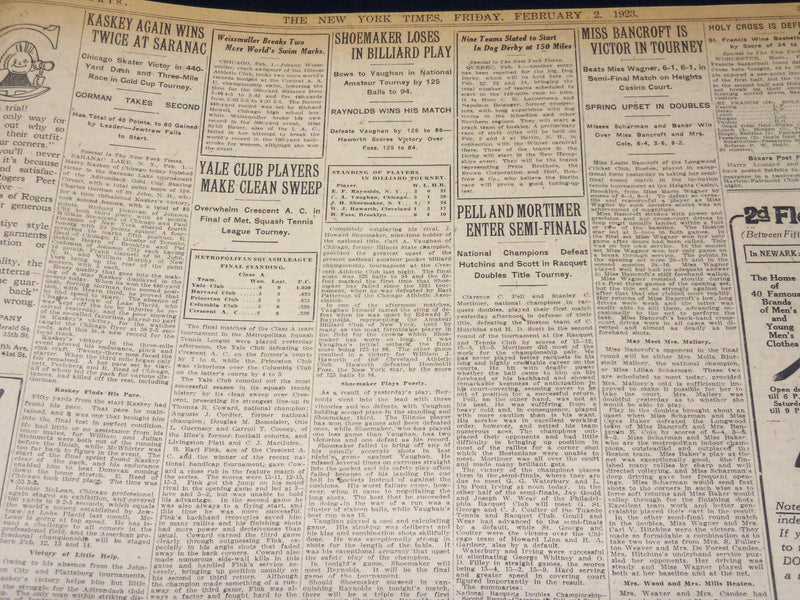 1923 FEBRUARY 2 NEW YORK TIMES - RUHR FEELS PINCH OF EMBARGO - NT 7979