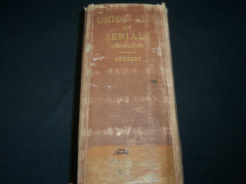 1943 UNION LIST OF SERIALS IN LIBRARIES VOLUME - 2ND EDITION - 3065 PGS- KD 5576