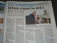 2013 FEBRUARY 2 NY DAILY NEWS NEWSPAPER - ED KOCH 1924-2013 - NP 2557
