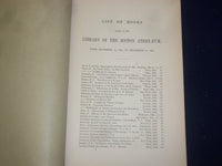 1866 LIST OF BOOKS ADDED TO THE LIBRARY OF THE BOSTON ATHENAEUM - J 4467