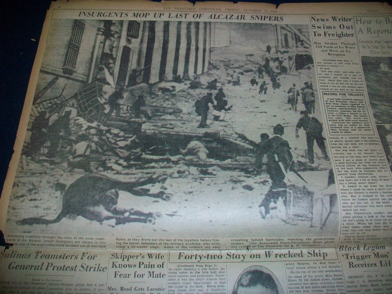 1936 OCTOBER 9 SAN FRANCISCO CHRONICLE NEWSPAPER SECTION OHIOAN ASHORE - NP 841