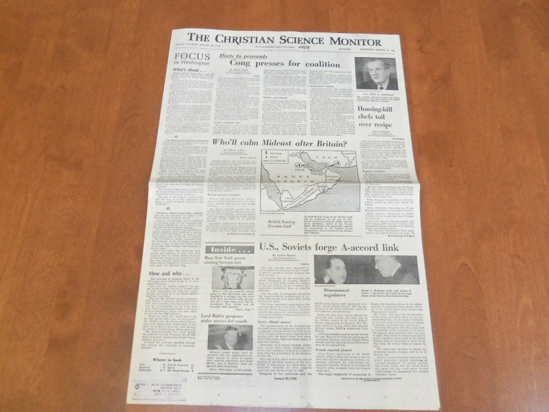 1968 JAN 20 THE CHRISTIAN SCIENCE MONITOR - CONG PRESSES FOR COALITION - NP 4630