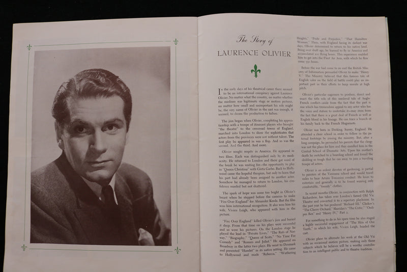 1940'S HENRY V STARRING LAURENCE OLIVIER PROGRAM - K 2285