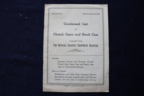 1956 CLOSED, OPEN AND STOCK CARS CONDENSED LIST - K 1757