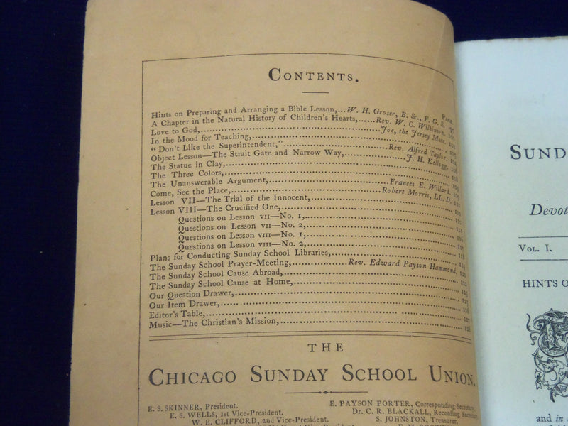 1866 THE SUNDAY SCHOOL TEACHER VOLUME #1 MAGAZINE LOT OF 4 ISSUES - O 2842