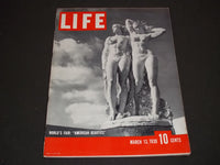 1939 MARCH 13 LIFE MAGAZINE - WORLD'S FAIR SCULPTURE COVER - L 121