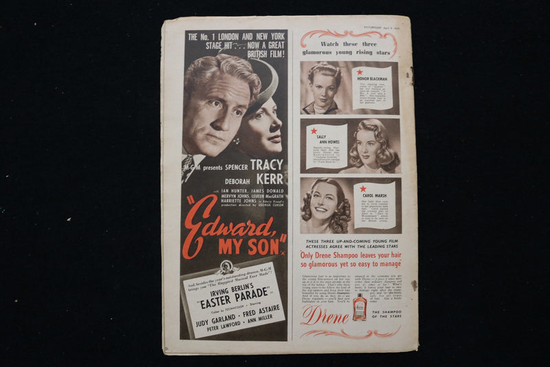 1949 APRIL 9 PICTUREGOER MAGAZINE - GENE TIERNEY & TYRONE POWER COVER - E 26038