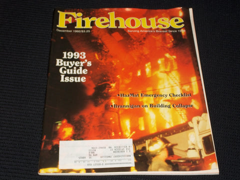 1992 DECEMBER FIREHOUSE MAGAZINE - AMERICA'S BRAVEST FRONT COVER - E 1699