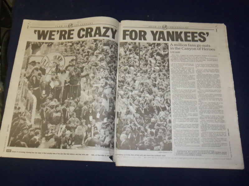 1999 OCT 30 NY DAILY NEWS NEWSPAPER - NY YANKEES TICKER TAPE PARADE - NP 4066