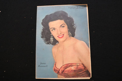 1952 JUNE 15 NY SUNDAY NEWS MAGAZINE - JANE RUSSELL COVER - E 25568