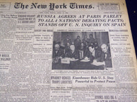 1946 APRIL 26 NEW YORK TIMES - RUSSIA AGREES AT PARIS PARLEY - NT 2322