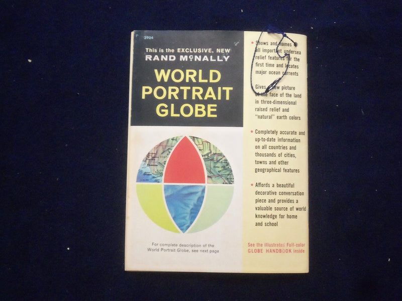 1964 RAND MCNALLY WORLD PORTRAIT GLOBE SOFTCOVER BOOK - J 9663