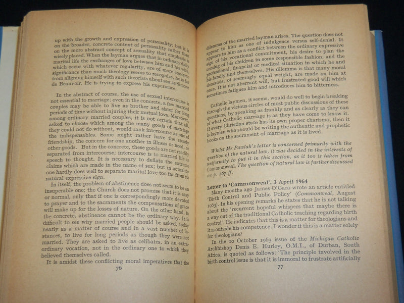 1964 THE PILL AND BIRTH REGULATION HARDCOVER BOOK EDITED BY LEO PYLE - KD 6468